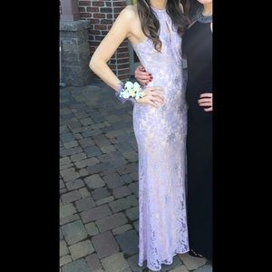 Lavender/light purple and nude prom dress